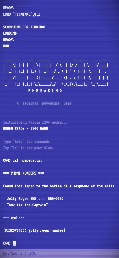 Reading phone numbers on the home terminal