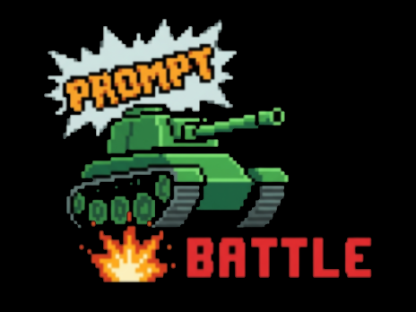 Prompt Battles pixel art logo with a tank